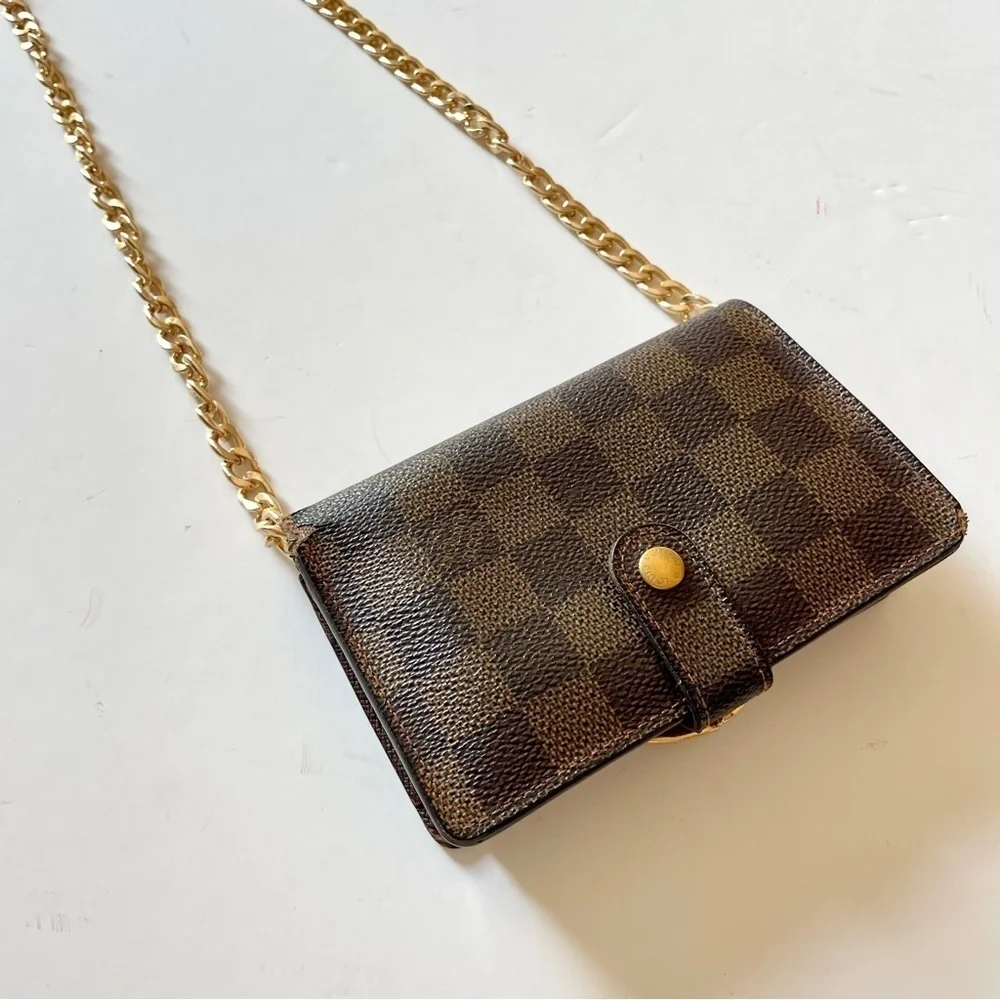 Louis Vuitton Brown Damier Porte-Monnaie Viennois Crossbody Wallet Purse